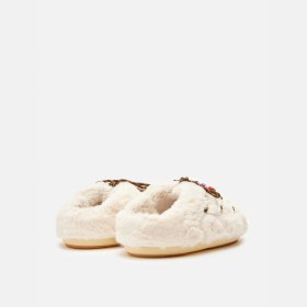 Resim Kadın 80D1460250-L002 Moon Boot Mule Faux Fur Beads Cream 