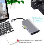 Resim Coverzone Type-c To 4k Hdmı Hub 8in1 Sd Tf Card 2usb 3.0 Vga Rj45 Lan 