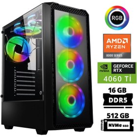 Resim XASER Delux X13 Ryzen 5 8400F 16GB DDR5 Ram 512GB NVMe SSD 8GB RTX4060 Ti Hazır Sistem Bilgisayar Uyumlu 
