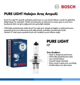 Resim Bosch Halojen Far Ampul H7 Pure Light H7 12V 55W (1 Adet) 