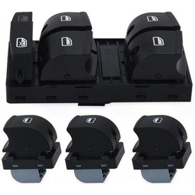 Resim Audi A3 Cam Düğmesi Anahtarı Takımı Sol Dörtlü + Tekli 2004-2013 