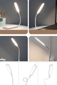 Resim Buffer ® USB Girişli 14 Ledli 3 Kademeli Dokunmatik Masa/Kitap Okuma Lambası Ledi Beyaz 