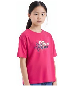 Resim Fyk Kids Kız Çocuk Baskılı Tişört Fuşya 