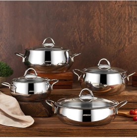 Resim Stone Stn-5674 8 Parça Çelik Tencere Seti 