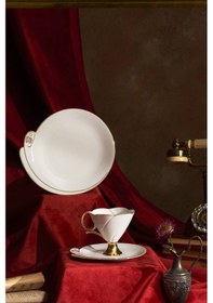 Resim Karaca Cumhuriyet Yüzyılı İlke Pasta Tabaklı Çay Seti 200 ml 