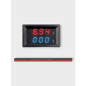 Resim Ecofast Dijital Dual Voltmetre Ampermetre Volt Akım Ölçer Dc 0-100V 10A Kırmızı-Mavi, Voltmetre, Ampermetre 