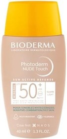 Resim Bioderma Photoderm Nude Touch SPF50+ Light Karma Yağlı Ciltler Kapatıcı Etkili Çok Yüksek Korumalı Renkli Güneş Kremi 40 ml 