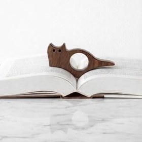 Resim El Yapımı Ahşap Kitap Sayfa Tutucu I Okuma Yardımcısı-Doğal Çam Ağacı 