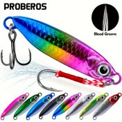 Resim Proberos Ağır Hizmet Metal Jigging Yemleri - Okyanus Balıkçılığı Kaşıkları Gökkuşağı Mor Mavi Kırmızı Metallik Renklerde, Tuna, Uskumru ve Marlin için Dökme & Jigging Olta Ustaları ile Uyumlu - Profesyonel Açık Deniz Trolling Yemleri (7G/10G/15G/20G/25G/30G), Yansıtmalı Balık Çekici, Yüksek Kaliteli Yapım, Korozyona Dayanıklı Yem, Suni Yem, Tuna Avı İçin 