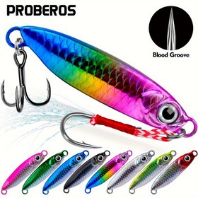 Resim Proberos Premium Metal Jig Balıkçılık Yemleri - Yavaş Batan, Bas, Somon ve Daha Fazlası için Yapay Yem - Dayanıklı Karbon Çelik, Çoklu Ağırlıklar (7G-30G) 