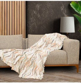 Resim Latuda Concept SoftMicro Etnik ve Zikzak Desenli Boho Koltuk Örtüsü , Kanepe Örtüsü , Koltuk Şalı 130 x 180 CM 