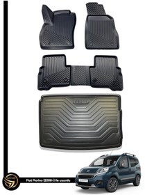 Resim Black Gold Fiat Fiorino 3D Havuzlu Paspas 2008-2023 + Bagaj Havuzu İkili Set 