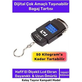 Resim Deluxe Lcd Ekran Seyahat Bavul Ağırlık Tartı Dijital Çok Amaçlı Taşınabilir Bagaj Tartısı Max 50 Kg 