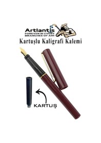 Resim Kaligrafi Kalemi 1 Adet Kartuşlu Kesik Uçlu Dolma Kalem Calligraphy Kalem Seti Hat Yazma Tasarım Sanat Kalemi Hattat Kırmızı 