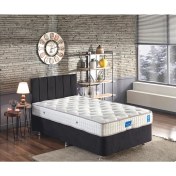 Resim Niron Juliette 120x200 Bir Buçuk Kişilik Lüks Yatak Seti - Siyah Kumaş Baza, Başlık ve Yatak Takımı 