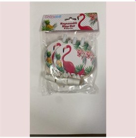 Resim Flamingo Temalı Kaynana Dili, Parti Düdüğü, 6lı Paket Uzayan Parti Düdüğü,uzat Çek Düdük F Diğer 