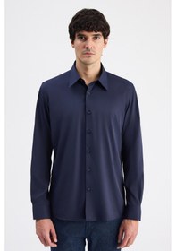 Resim Twn Slim Fit Lacivert Düz Travel Gömlek 6ef02ad10288m Çok Renkli 