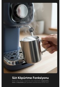 Resim Fressi FR-EM2214 2000 W Espresso Latte Cappuccino Süt Köpürtücülü Kahve Makinesi 