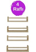 Resim Loolpi Home Ters Düz Kullanılabilen Montessori Duvar Rafı Doğal Ahşap Çok Amaçlı Dekoratif Raf Bej 