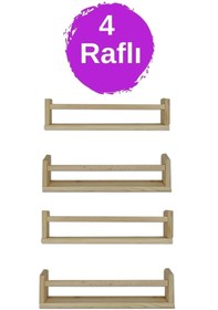 Resim Loolpi Home Ters Düz Kullanılabilen Montessori Duvar Rafı Doğal Ahşap Çok Amaçlı Dekoratif Raf Bej 