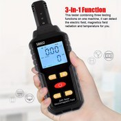 Resim 3'ü 1 Arada EMF Ölçer ve Radyasyon Dedektörü - Ev, Ofis ve Cihaz Güvenlik Testleri için Taşınabilir Elektromanyetik Alan Test Cihazı, LCD Ekranlı, Dozimetrik Sayıcı ve Alarm 