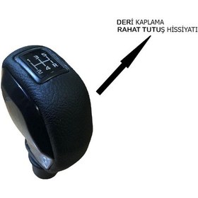 Resim Renault Megane 2 Deri Kaplama Siyah Spor Vites Topuzu Ve Körügü 539347019 