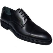 Resim Bayclas Bağlı Orta Kısım Kırışık Deri Model Kauçuk Taban Kundura Bc-061-k Siyah 