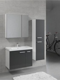 Resim Denko Terra 80 Cm Mdf Banyo Dolabı Takımı + Boy Dolabı 