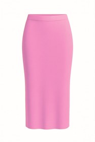 Resim Mizalle Pembe Rayon Triko Midi Kalem Etek 