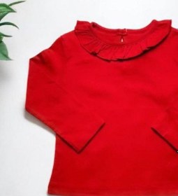 Resim Çikoby Kız Bebek Yakası Fırfırlı Kırmızı Bluz-14852 Kırmızı 