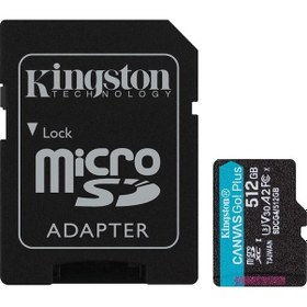 Resim Kingston Sdcg4-512gb 512gb Microsdxc Canvas Go Plus Gen4 200mb-s A2 U3 V30 Card + Adp Hafıza Kartı 