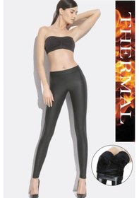 Resim Marka Sportwear Termal Peluş Ince Tüylü Taytsiyahs Siyah 
