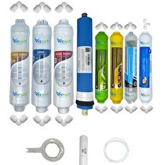 Resim Pemax Water Solutions Kapalı Kasa Su Arıtma Cihazlarına Uygun Eco 8'li Vontron Mebran Alkali-Mineral-Detox Set 