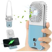 Resim Mini El Tipi Vantilatör, Taşınabilir Usb Vantilatör, 4'lü Beyaz Mavi, 