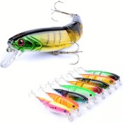 Resim Yakalama Gücünü Artıran, Çok Eklemli Minnow Balıkçılık Yemi - 10.5cm/4.13in, 14g, Renkli ABS Sert Yem, Levrek, Alabalık ve Daha Fazlası İçin 