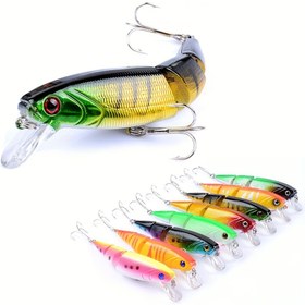 Resim Yakalama Gücünü Artıran, Çok Eklemli Minnow Balıkçılık Yemi - 10.5cm/4.13in, 14g, Renkli ABS Sert Yem, Levrek, Alabalık ve Daha Fazlası İçin 