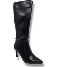 Resim İzlife 692 Kadın Siyah Uzun Fermuarlı İnce Topuklu Çizme Siyah 