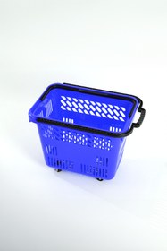 Resim Rafiste Tekerlekli Market Sepeti (Tekerlekli Alışveriş Sepeti) 54 L Mavi 