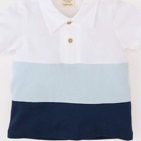 Resim DeFacto Erkek Bebek Polo Yaka Renk Bloklu Pike Kısa Kollu Tişört B9247A525SMWT34 