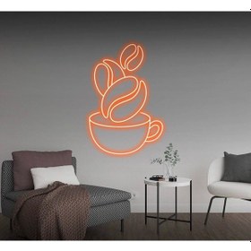 Resim Kahve Fincanı Şekilli Neon Tabela Turuncu 