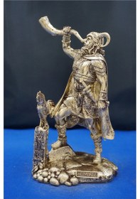Resim Heimdall Heykel Biblo Tasarım 26 Cm Mitolojik Obje, Hediyelik Ve Ev Dekor Altın 