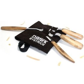 Resim Narex 899501 Ahşap Kaşık Kuksa Oyma Seti Profi 4 Parça Deri Çanta 