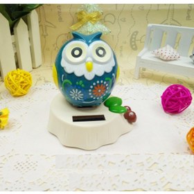 Resim Livava Güneş Enerjili Araba Süsü, Baykuş Sallanan Biblo, Yeşil, 10x10 