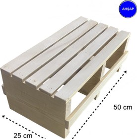 Resim Reyo Doğal Ahşaptan Ev içi Kullanıma Uygun Kaymaz Tabanlı Step Tahtası 18x25x50 cm 