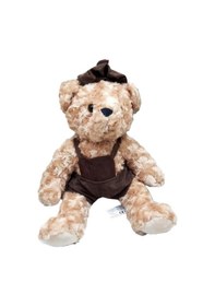 Resim Sevimli Kıyafetli Ayi Peluş Oyuncak 40 Cm Hediyelik Uyku Arkadaşı Bej 
