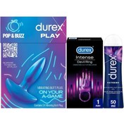 Resim Durex Titreşimli Anal Plug Tıkaç + Devil Ring Titreşimli Halka + Extreme Anal Kayganlaştırıcı Jel 50 ML 