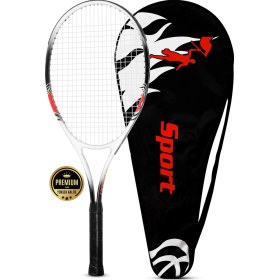 Resim Deluxe 27 İnç Tenis Raketi Çantalı Yetişkin Tennis Racket L2 Grip 68 Cm Kırmızı 527 