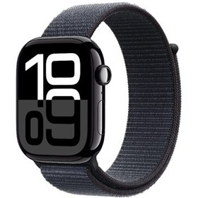 Resim Apple Watch Series 10 GPS 46 mm Alüminyum Kasa ve Spor Loop Simsiyah 