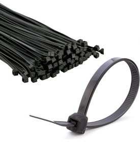 Resim Numerouno Siyah Kablo Bağı Plastik Cırt Kelepçe 7,2X450 mm 100 Adet 