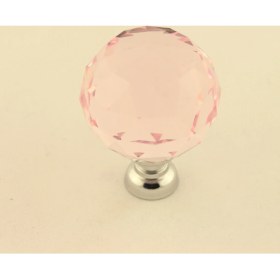 Resim Kristal Taşlı Kulp Küre 30Mm Pembe 